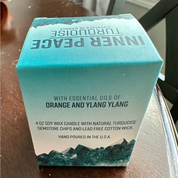 Candle with essential oils Orange & ylang ylang with turquoise crystals - Picture 4 of 4